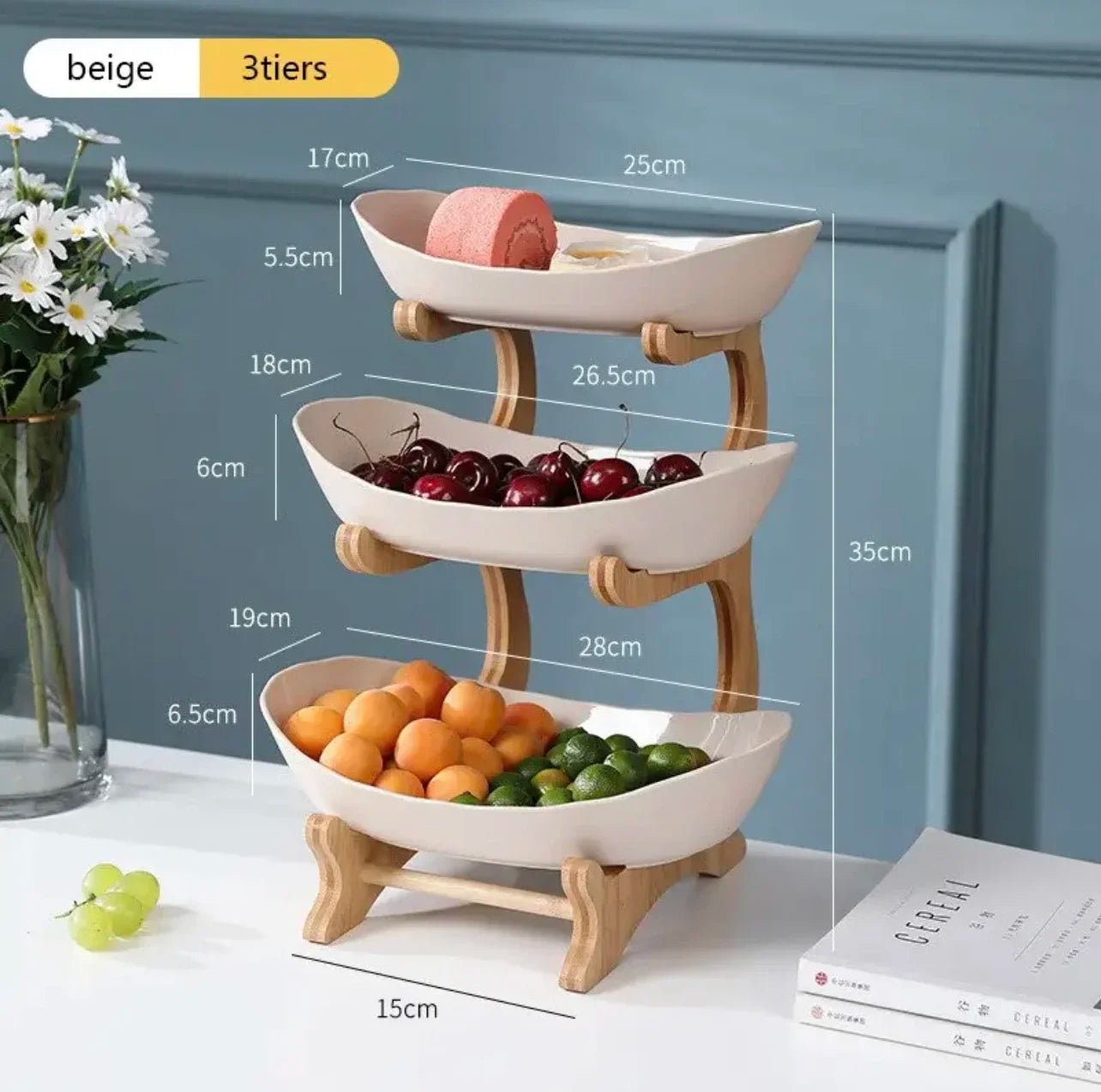 2/3 Layer Fruit Plate Home Living Room Plastic Snack Dish Creative Modern Dried Fruit Basket Candy Dish Cake Stand Salad Bowl - BELMA