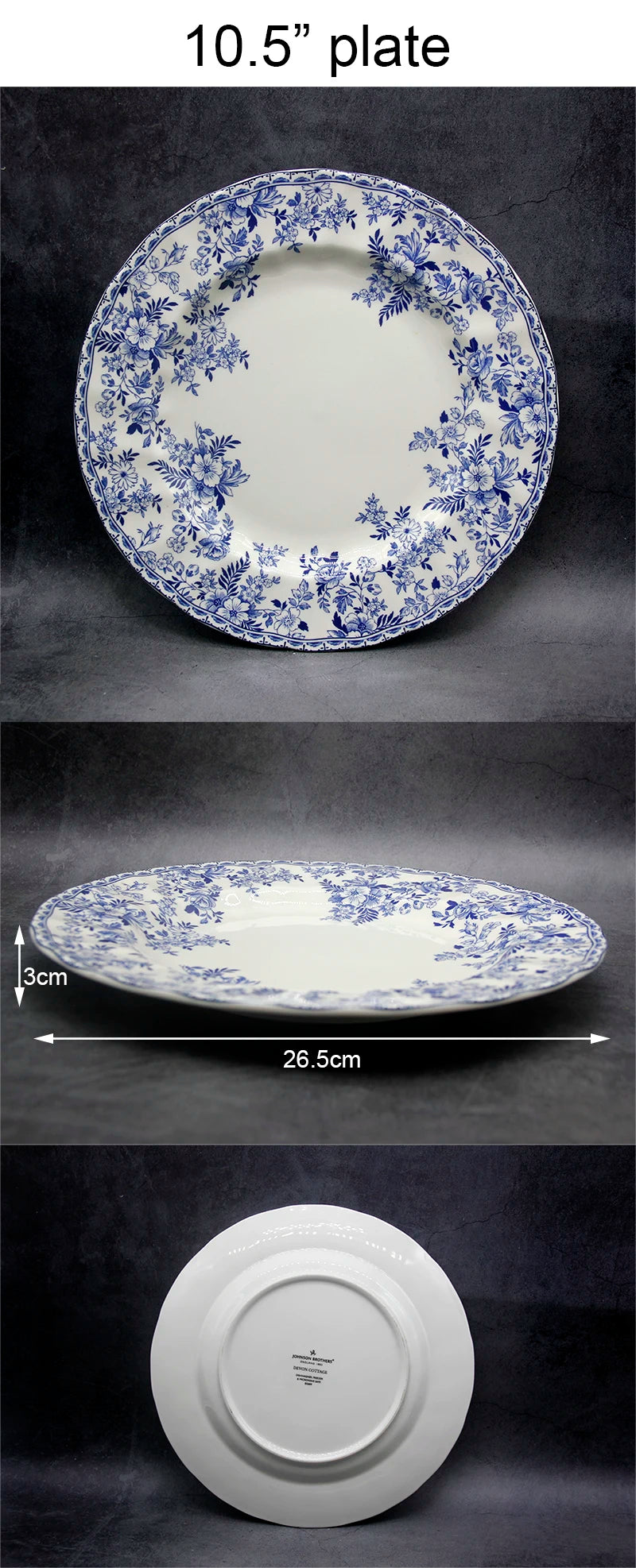 The Blue And White Dinner Set Elegant England Style Dinner Ware Ceramic Breakfast Plate Beef Dishes Dessert Dish Soup Bowl