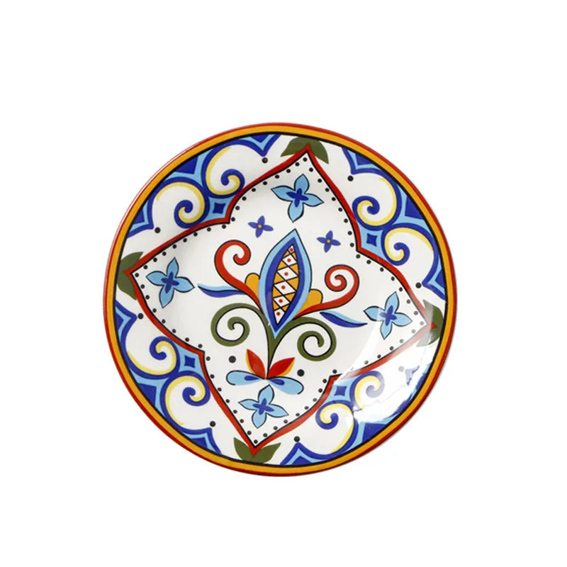 6.5 Inches European Ceramic Dinner Plates Hand Painted Western Salad Plate Household Exquisite Fruit Dish Kitchen Accessories