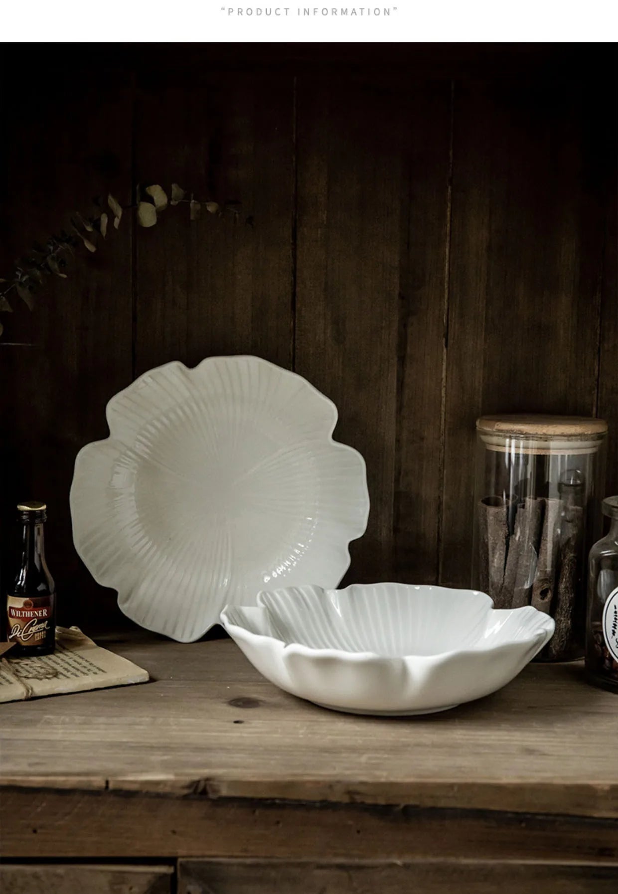 Assiette creuse en céramique blanche nordique en relief avec fleurs de 8 pouces, bol minimaliste de haute beauté, assiette à salade, assiette à soupe, ensemble de couverts