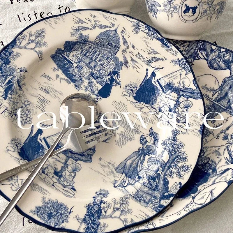 Elegant French New tableware dinner plate dishes and plates sets serving dishes sets