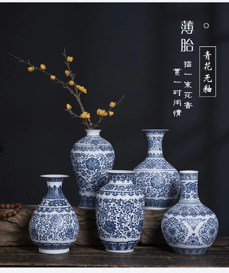 Ceramic Vase Blue And White Thin Bodied Porcelain Home Classical Shelf Bedroom Living Room Chinese Table Jingdezhen Ornaments