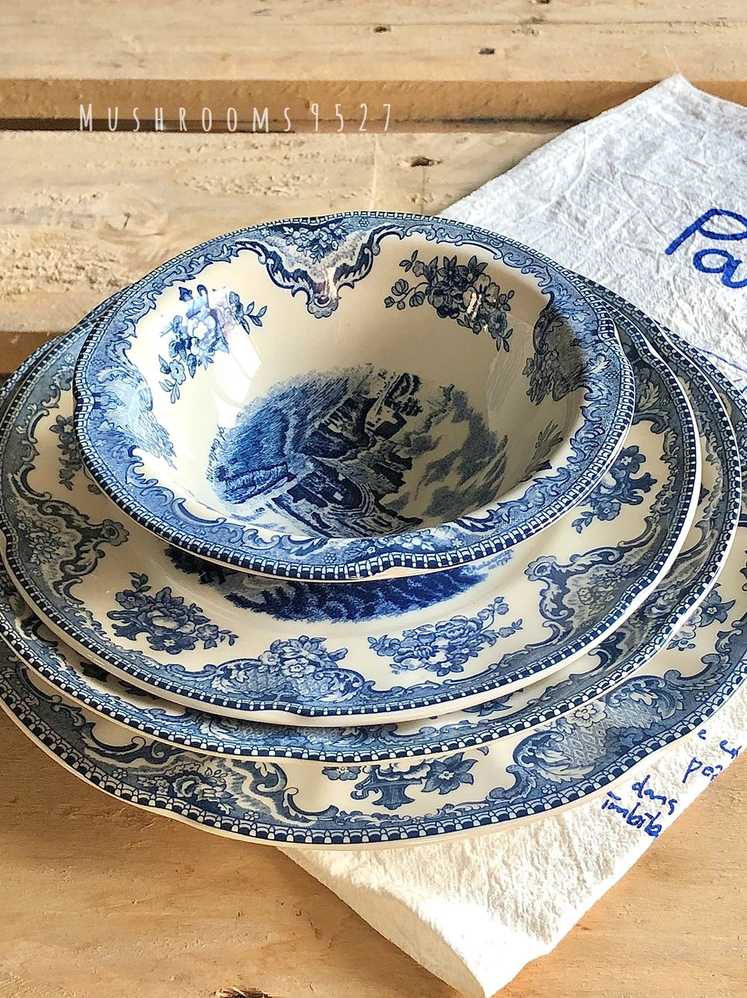 Dutch Retro Blue Breakfast Dessert Plate Salad Bowl Pasta Plate Soup Bowl Steak Plate Home Tableware Set dish set