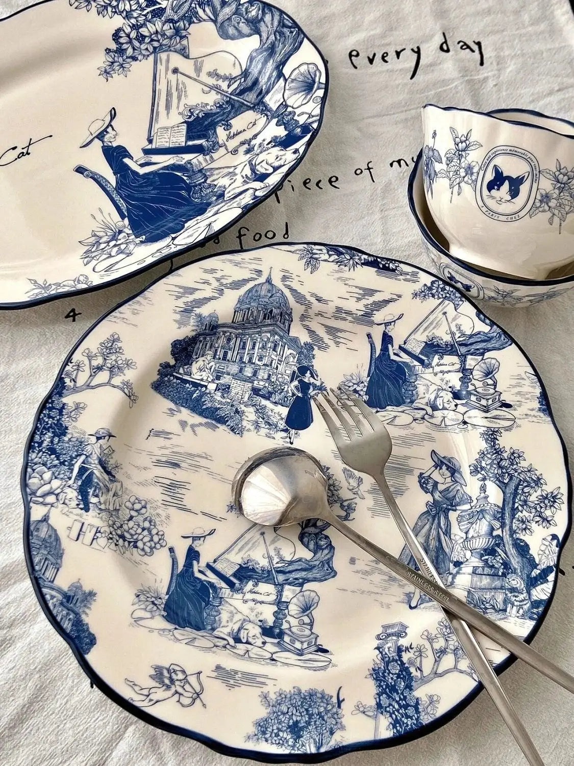 Elegant French New tableware dinner plate dishes and plates sets serving dishes sets