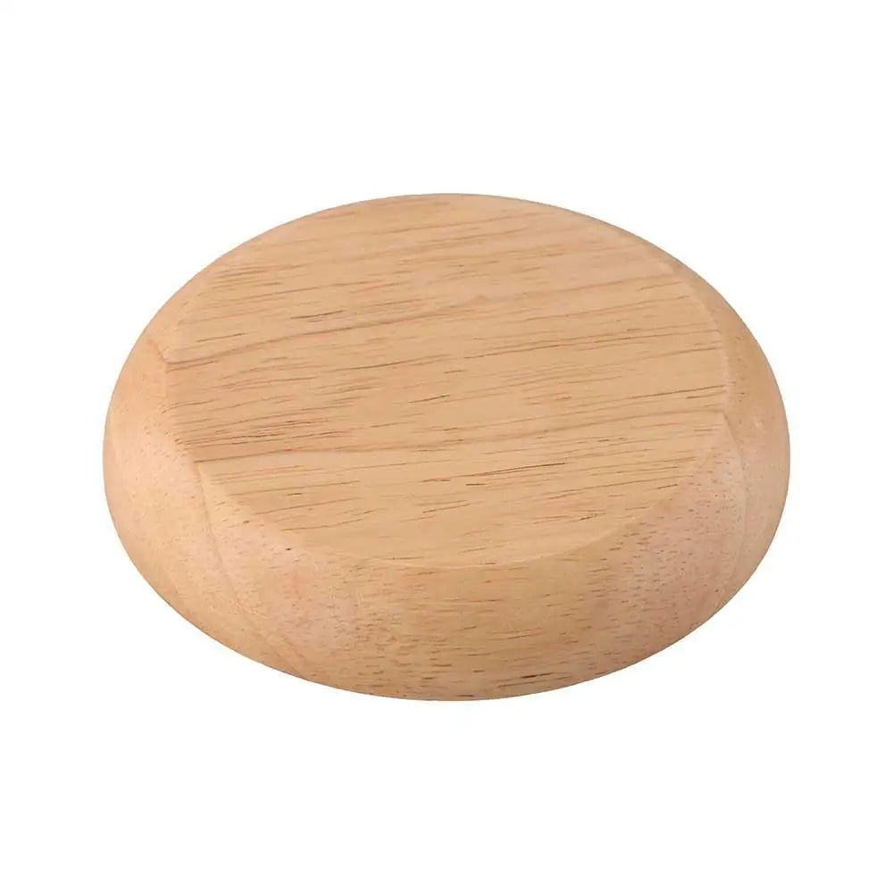 Rubber Wood Eco-Friendly Kitchen Supplies Unbreakable Hand-made Round Wood Plate Tea Tray Dessert Plate Snack Plate