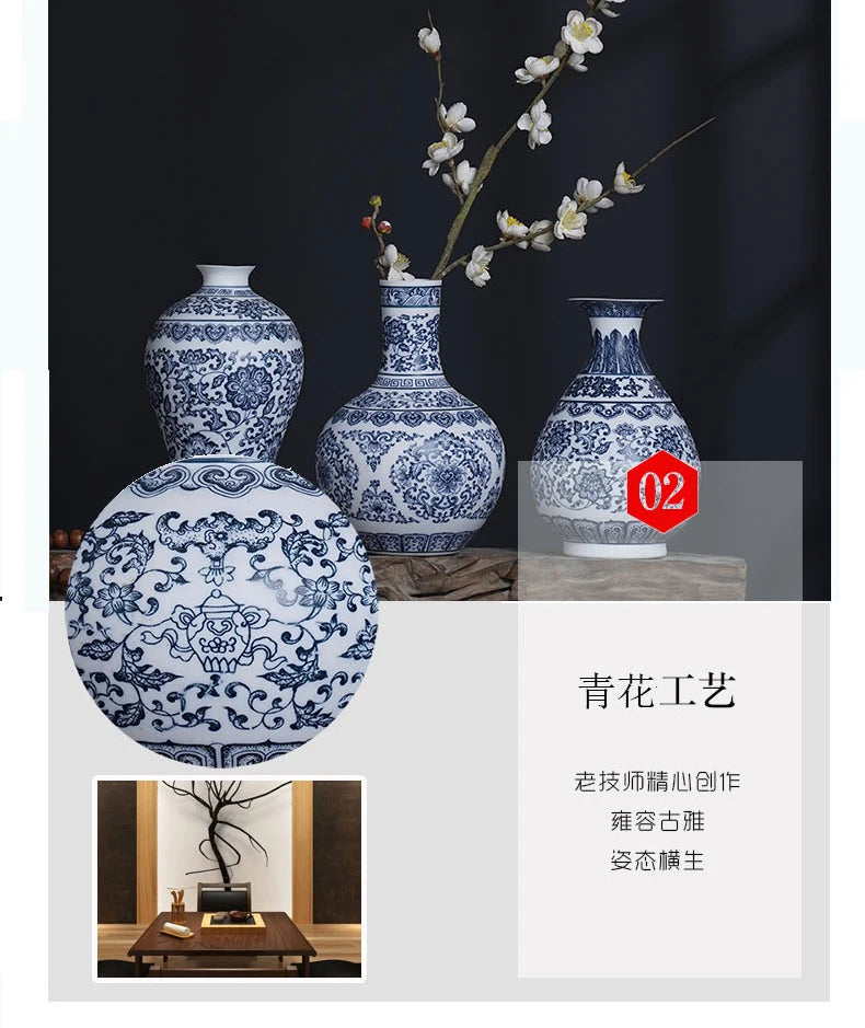 Ceramic Vase Blue And White Thin Bodied Porcelain Home Classical Shelf Bedroom Living Room Chinese Table Jingdezhen Ornaments