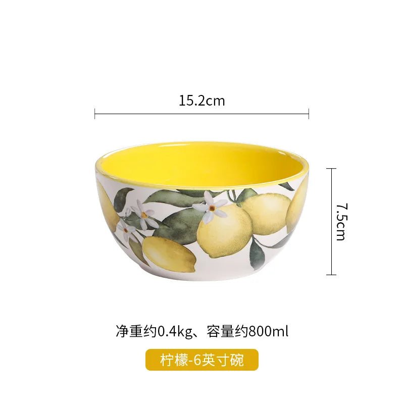 Creative Lemon Ins Style Home Cuisine Plate Personalized Thai Restaurant Plate Ceramic Fruit Plate - BELMA