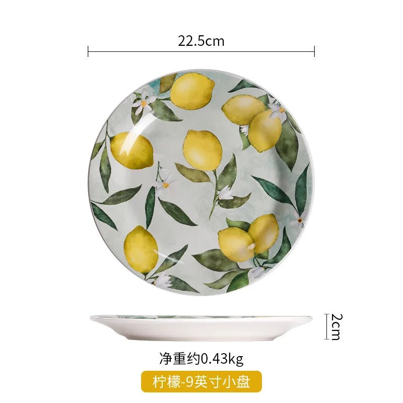 Creative Lemon Ins Style Home Cuisine Plate Personalized Thai Restaurant Plate Ceramic Fruit Plate - BELMA