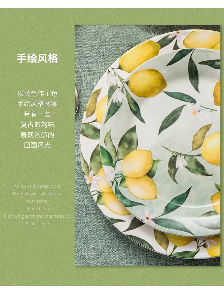 Creative Lemon Ins Style Home Cuisine Plate Personalized Thai Restaurant Plate Ceramic Fruit Plate - BELMA