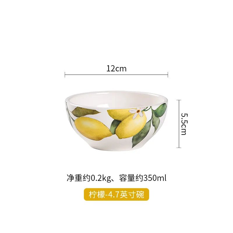 Creative Lemon Ins Style Home Cuisine Plate Personalized Thai Restaurant Plate Ceramic Fruit Plate - BELMA