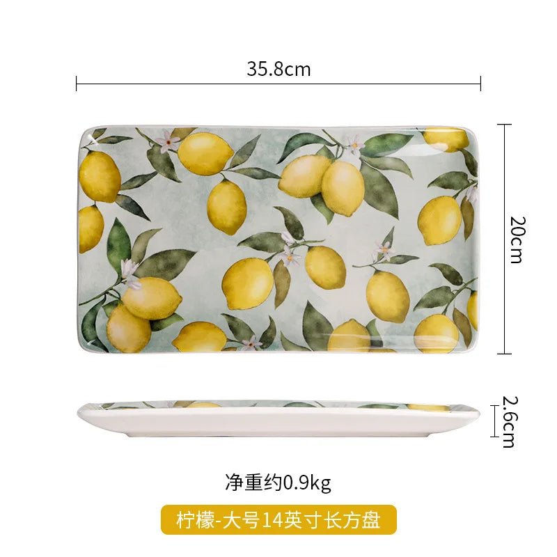 Creative Lemon Ins Style Home Cuisine Plate Personalized Thai Restaurant Plate Ceramic Fruit Plate - BELMA