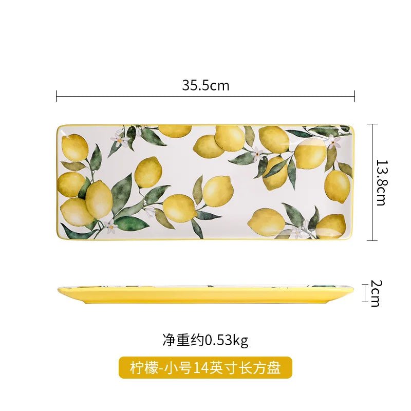 Creative Lemon Ins Style Home Cuisine Plate Personalized Thai Restaurant Plate Ceramic Fruit Plate - BELMA