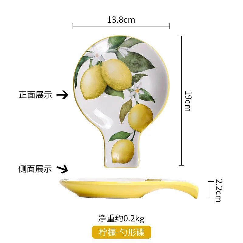 Creative Lemon Ins Style Home Cuisine Plate Personalized Thai Restaurant Plate Ceramic Fruit Plate - BELMA