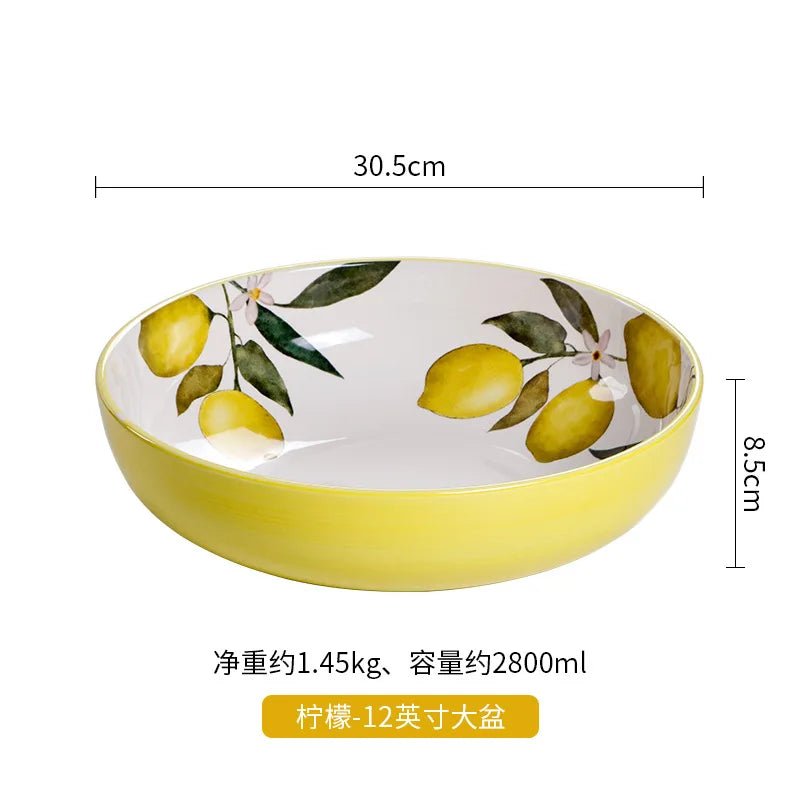 Creative Lemon Ins Style Home Cuisine Plate Personalized Thai Restaurant Plate Ceramic Fruit Plate - BELMA