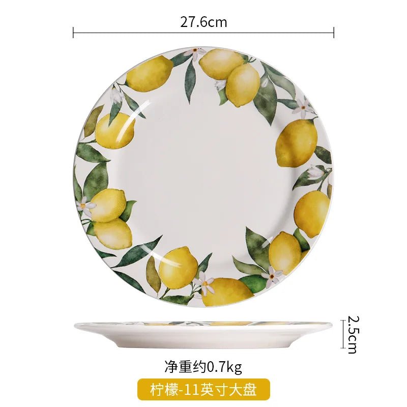 Creative Lemon Ins Style Home Cuisine Plate Personalized Thai Restaurant Plate Ceramic Fruit Plate - BELMA