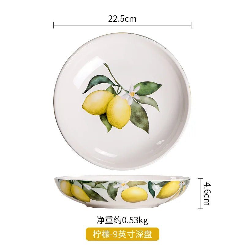 Creative Lemon Ins Style Home Cuisine Plate Personalized Thai Restaurant Plate Ceramic Fruit Plate - BELMA