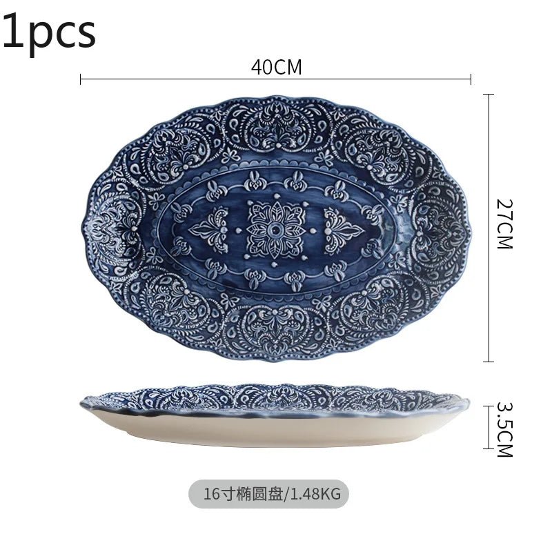 European Style Plates Creative Steak Plates Ceramic Plates Light Luxury High - end Tableware - BELMA