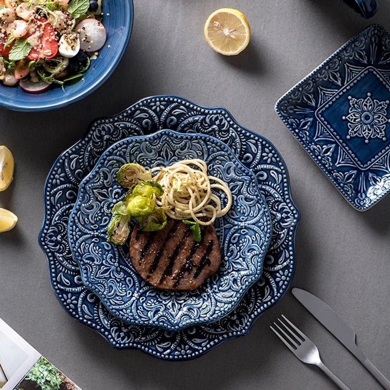 European Style Plates Creative Steak Plates Ceramic Plates Light Luxury High - end Tableware - BELMA