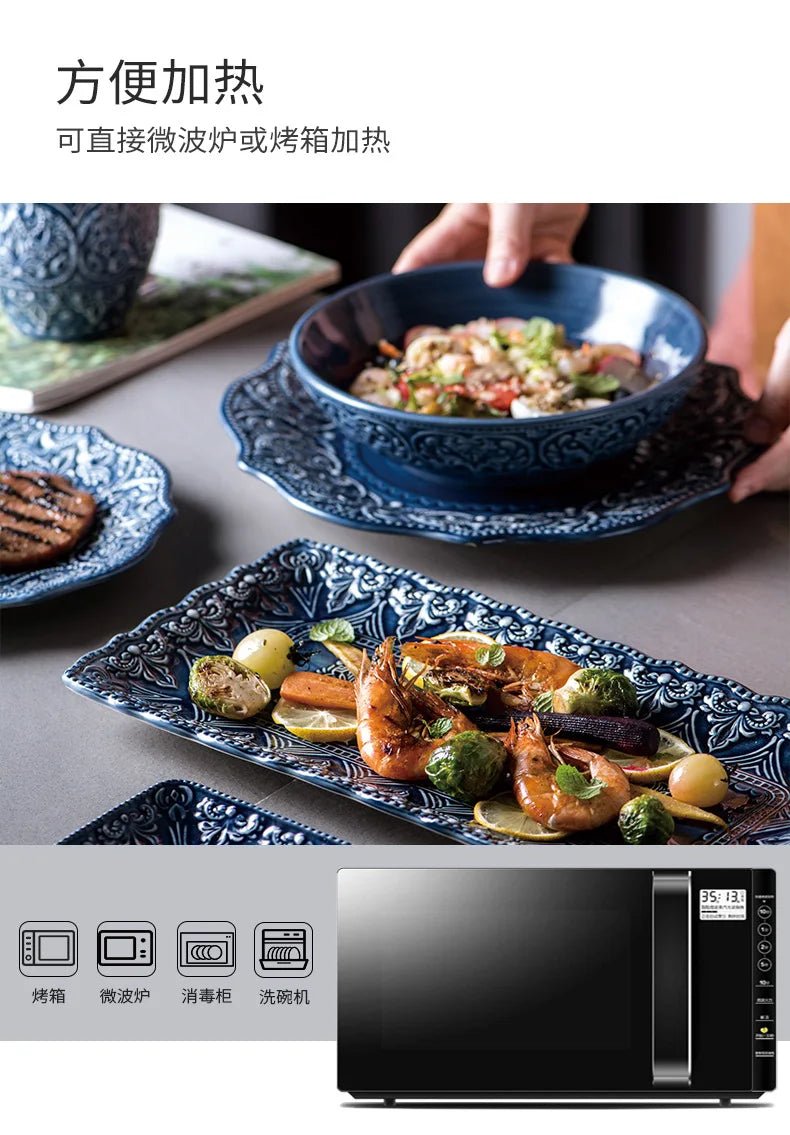 European Style Plates Creative Steak Plates Ceramic Plates Light Luxury High - end Tableware - BELMA