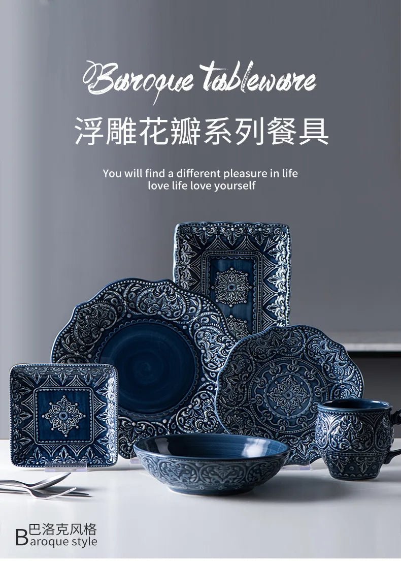 European Style Plates Creative Steak Plates Ceramic Plates Light Luxury High - end Tableware - BELMA