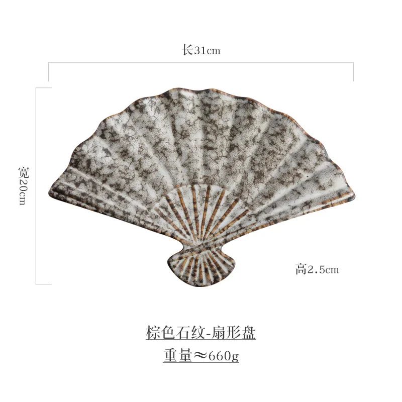 Spanish Plate Fan Shaped Plate Creative Irregular Personality Snack Plate Dim Sum Table Setting Tableware - BELMA