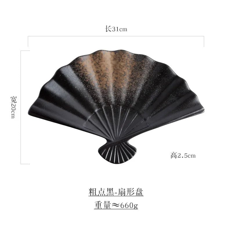 Spanish Plate Fan Shaped Plate Creative Irregular Personality Snack Plate Dim Sum Table Setting Tableware - BELMA