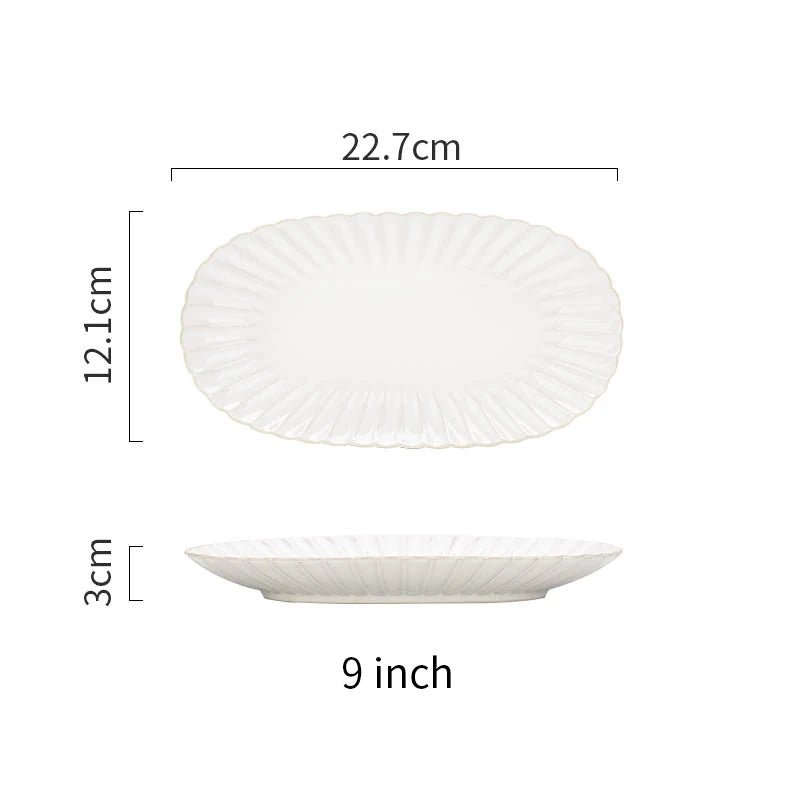 White Ceramic Plate Set Home Dinner Plate Bowl Steak Salad Tableware Creative Nordic Breakfast Dishes Plates Sets Coffee Mug Cup - BELMA