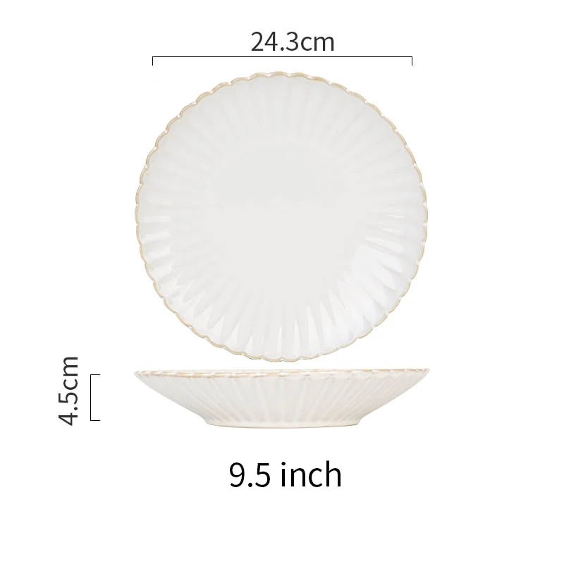 White Ceramic Plate Set Home Dinner Plate Bowl Steak Salad Tableware Creative Nordic Breakfast Dishes Plates Sets Coffee Mug Cup - BELMA