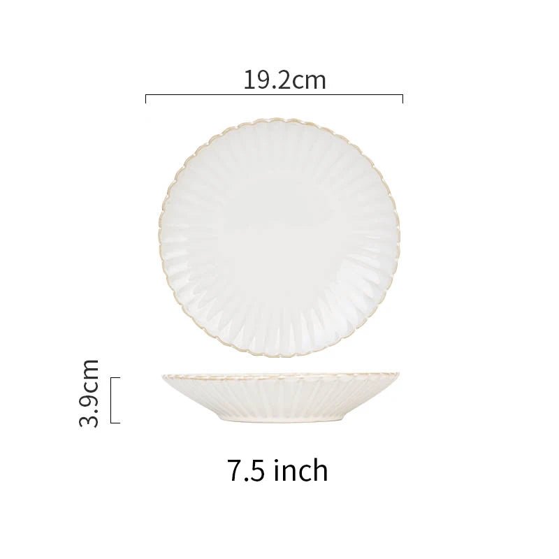 White Ceramic Plate Set Home Dinner Plate Bowl Steak Salad Tableware Creative Nordic Breakfast Dishes Plates Sets Coffee Mug Cup - BELMA