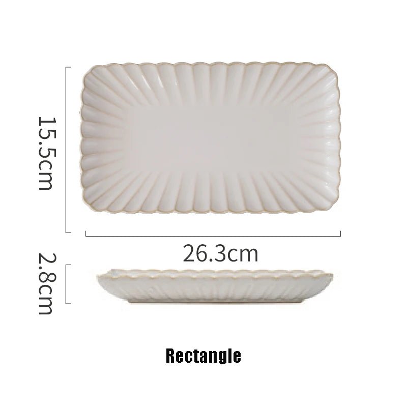 White Ceramic Plate Set Home Dinner Plate Bowl Steak Salad Tableware Creative Nordic Breakfast Dishes Plates Sets Coffee Mug Cup - BELMA