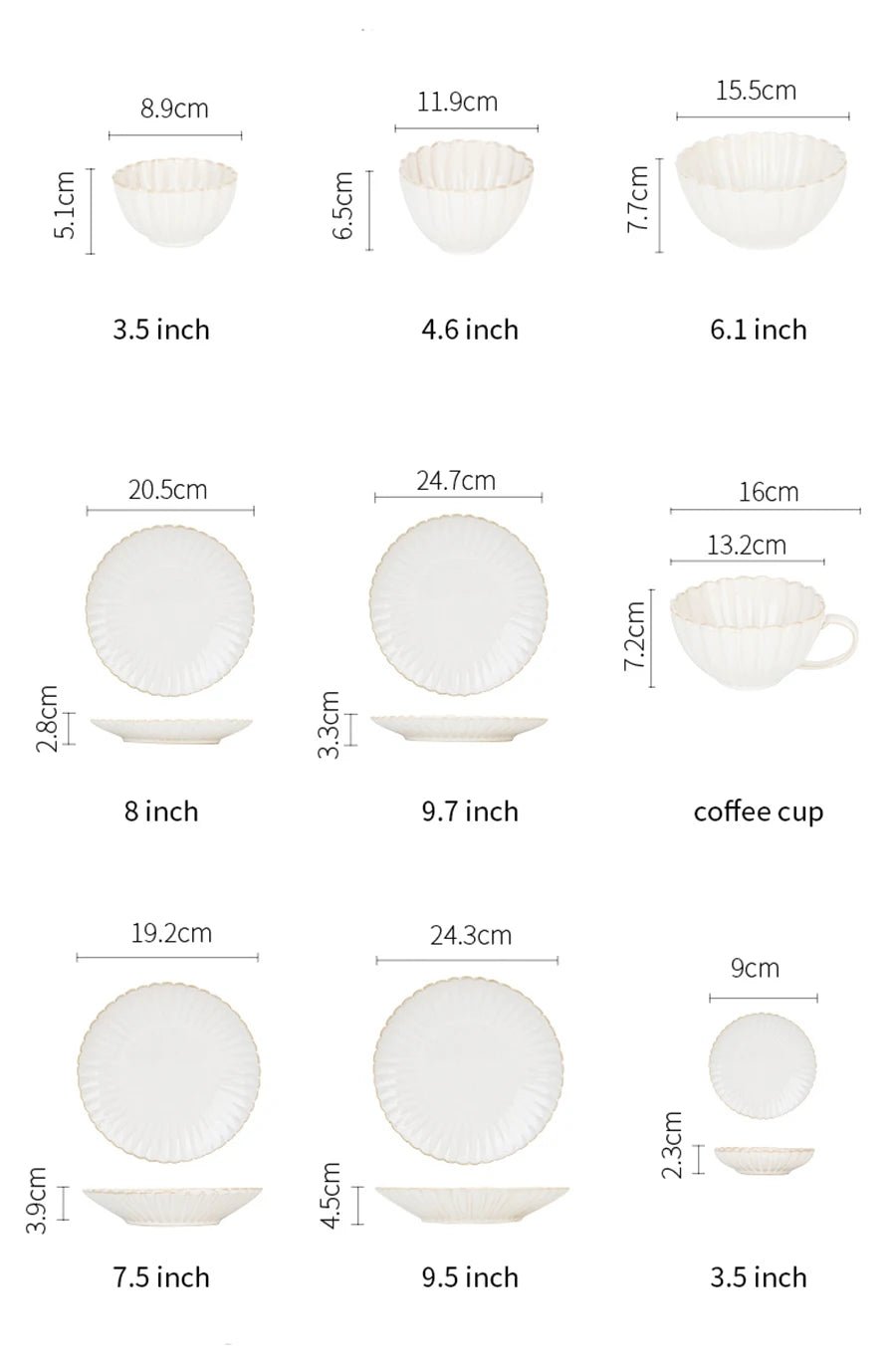 White Ceramic Plate Set Home Dinner Plate Bowl Steak Salad Tableware Creative Nordic Breakfast Dishes Plates Sets Coffee Mug Cup - BELMA