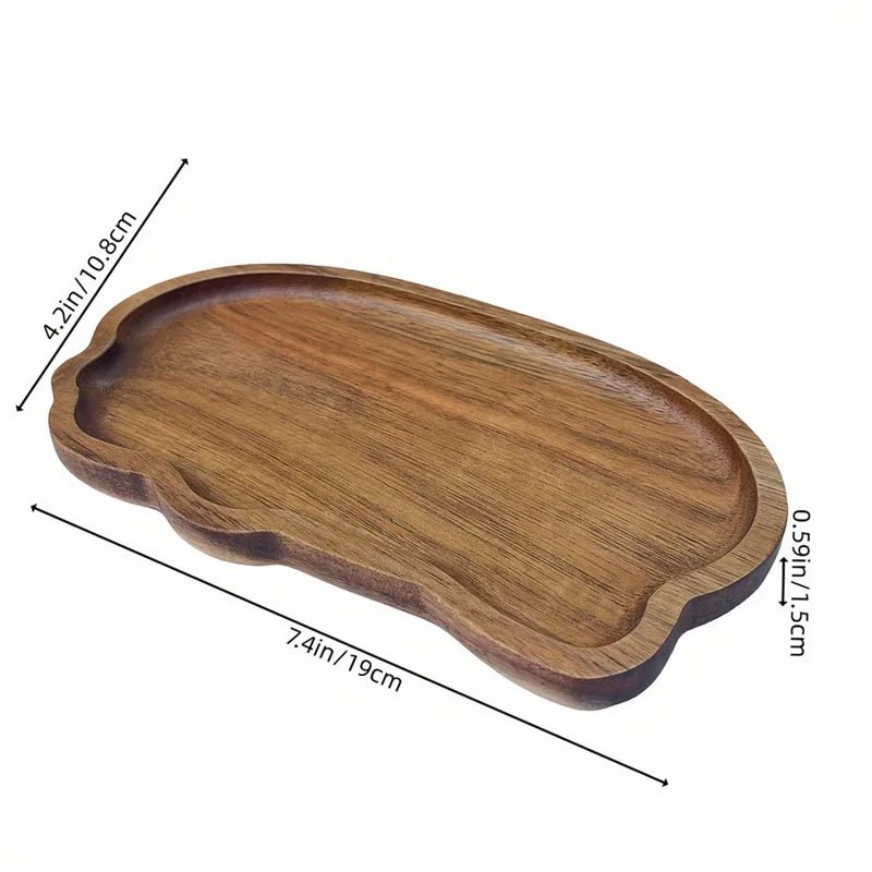 Wooden Tea Coffee Tray Fruit Dessert Candy Plate Wood Decorative Bread Snack Cake Food Dish Trays Tableware - BELMA